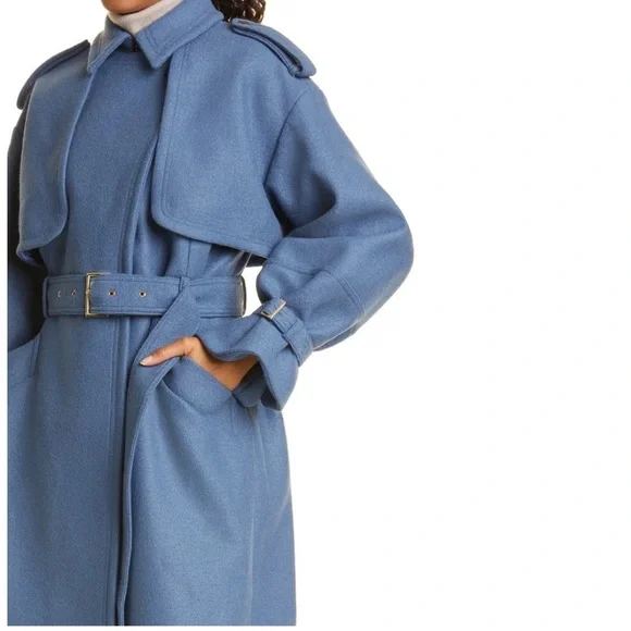 Ted Baker London Liiliey Boiled Wool Trench Coat TB Sz 6/XXL, NEW - Picture 5 of 17